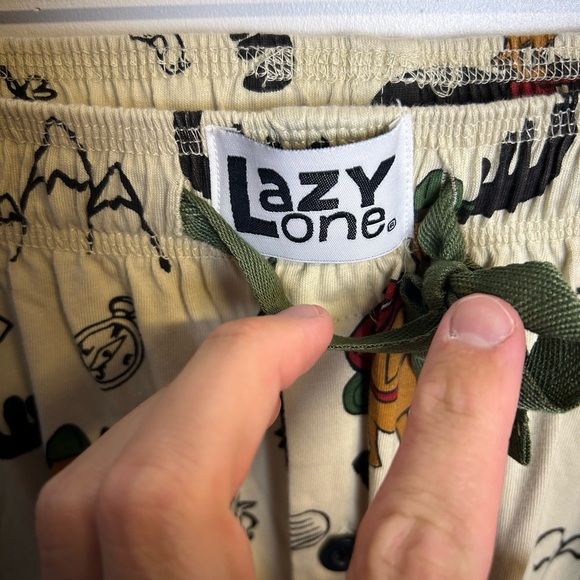 Lazy one Pajama Pants Drawstring Novelty Print Pull on elastic waist M Cotton - Picture 10 of 13